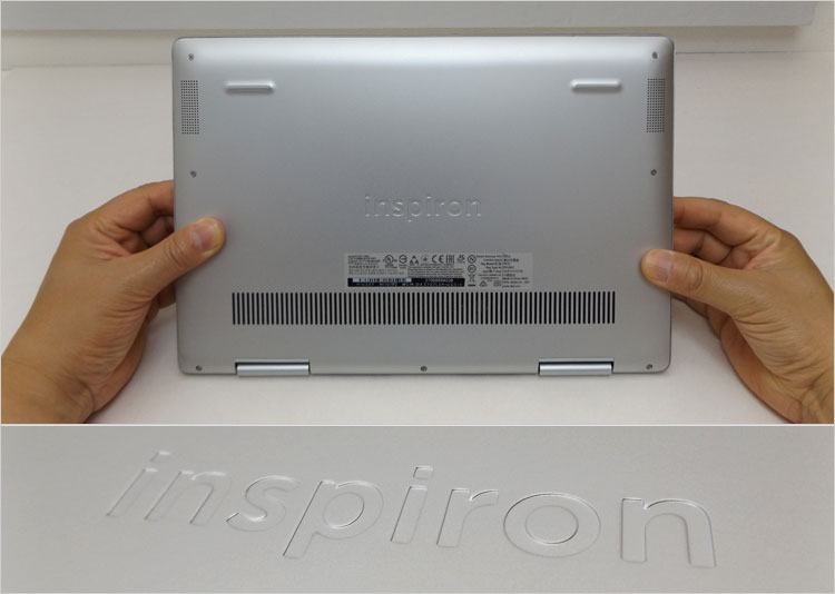 アルミ素材中央にはInspiron ロゴ