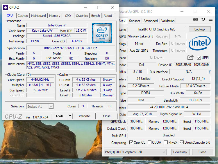 Core i7-8565U搭載時