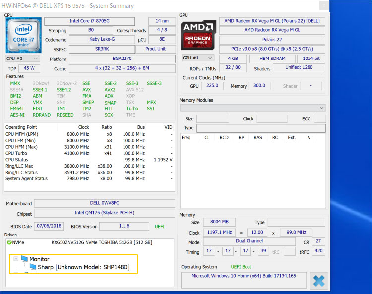 XPS 15 2-in-1（9575）のスペック