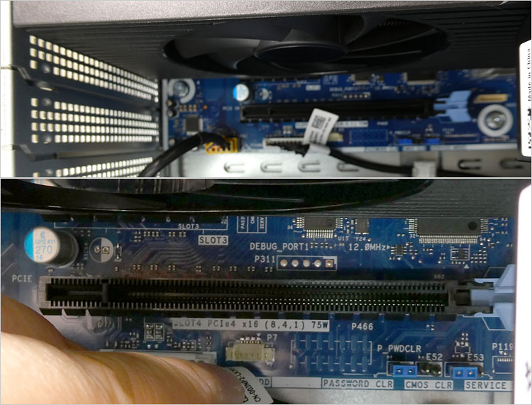 GeForce RTX 3090のグラフィックカードで2スロット分を占有