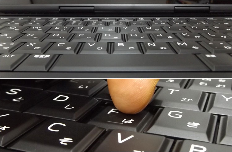 2.2 mmのキーストローク。