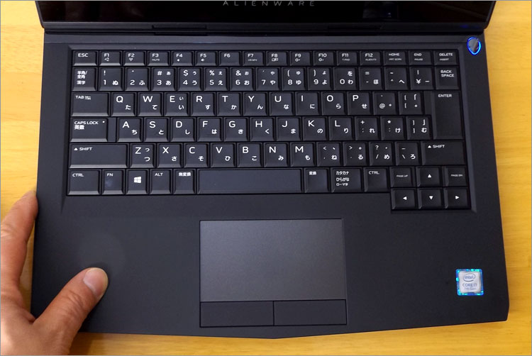 ALIENWARE13R3のキーボード