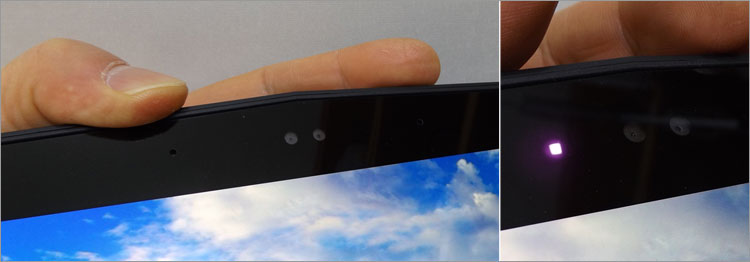 ALIENWARE13R3のベゼルのIRプレゼンス検出