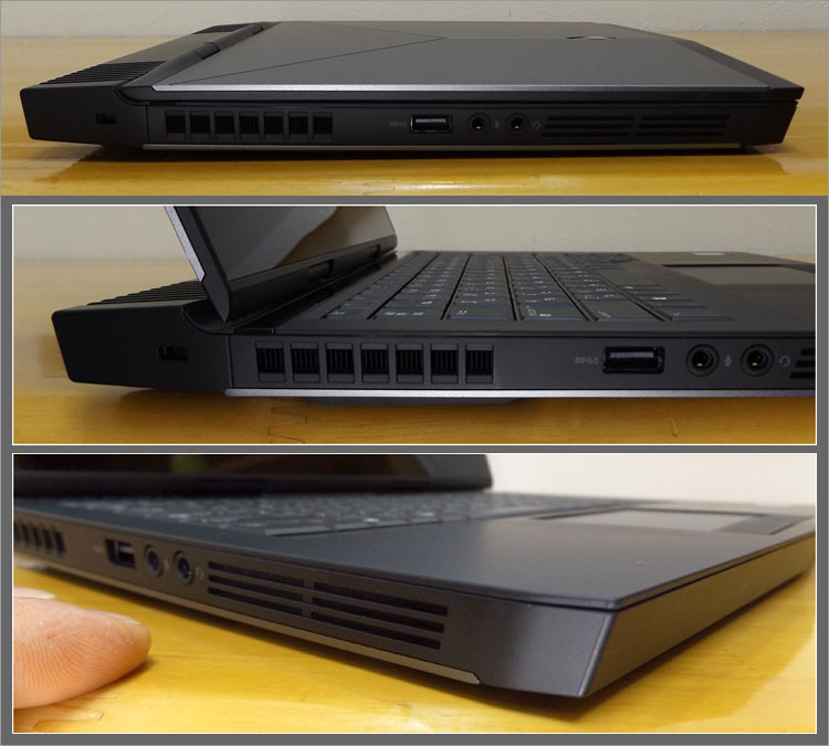 ALIENWARE13R3の左側面