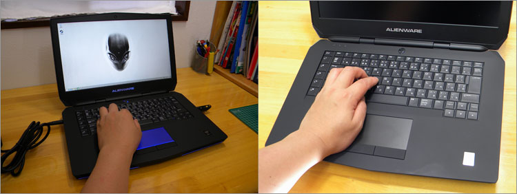 タイピングALIENWARE 15