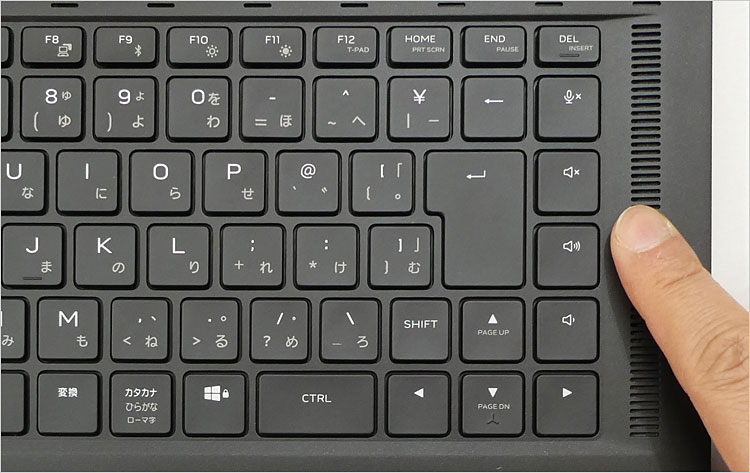 Enterキー、カーソルキーとも大きめで操作しやすい