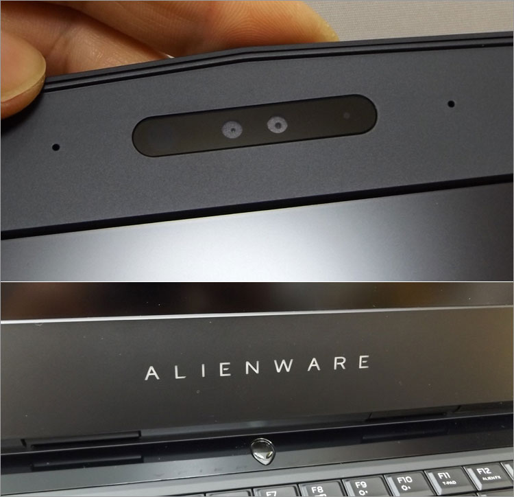 ALIENWAREロゴとIRカメラ