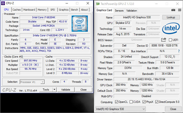 Core i7-6820HKベンチマークテスト