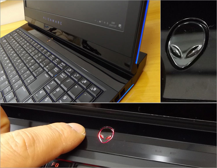 エイリアンヘッドの電源ボタン