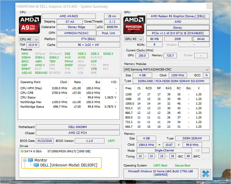 AMD A9-9425他の構成