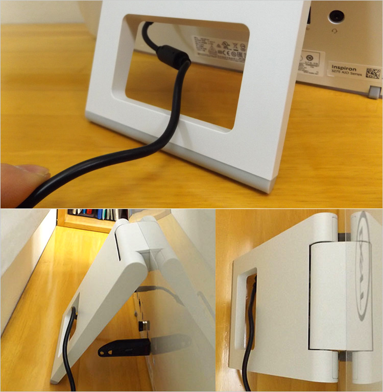 USB端子など主なインターフェースはスタンドの内側