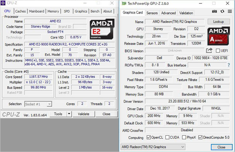 AMD E2-9000のスペック検証