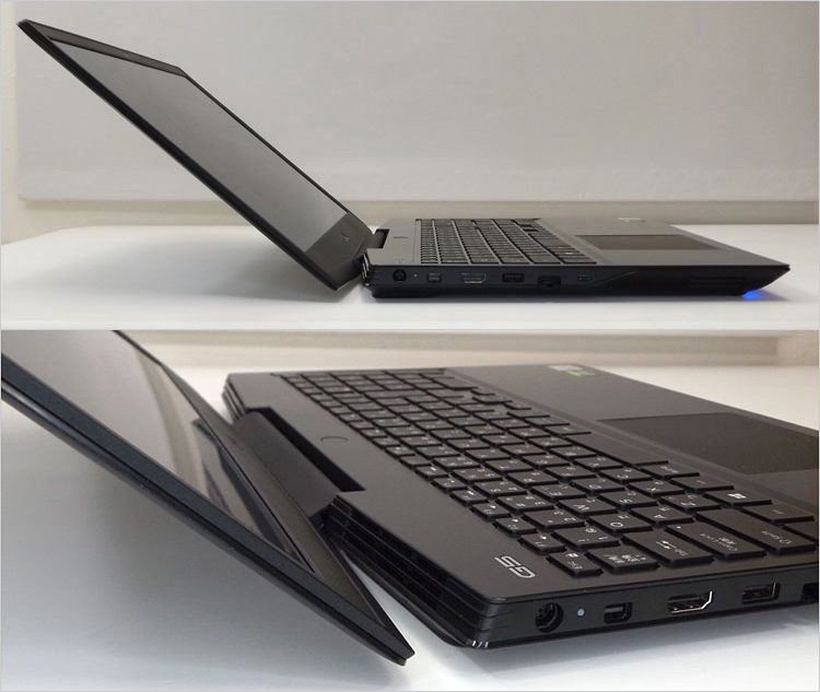 ディスプレイはここまで開