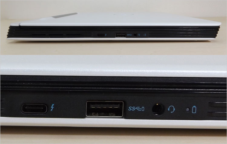 GeForce GTX 1050 Ti 搭載時では、USB Type-C端子がThunderbolt 3非対応