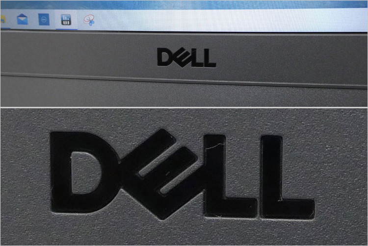 光沢処理のDELLロゴ