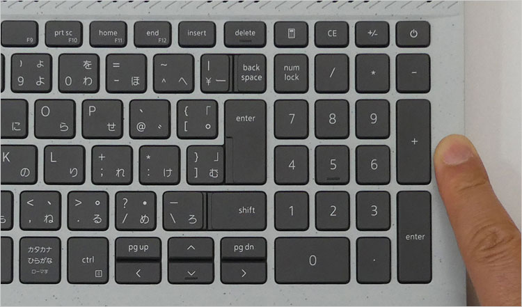 G15-5511で撮影したキーボード