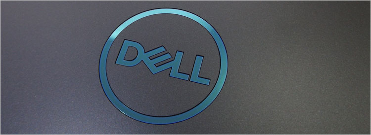 ブルーメタリックのDELLロゴ