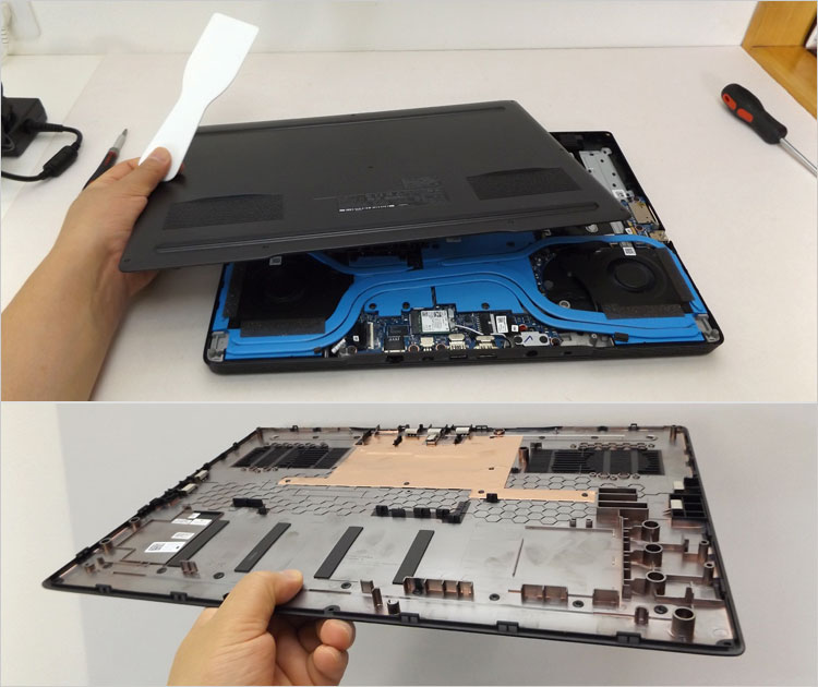 底面ボディをごっそり取り外す構造