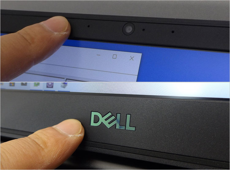 ブルーメタリックのDELLロゴ