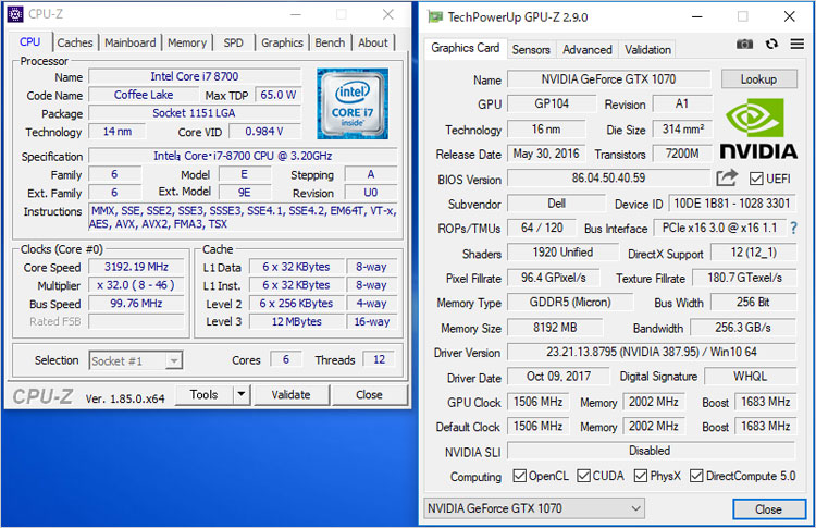 インテル® Core™ i7 8700 (6-コア/12-Thread, 12MB キャッシュ, 最大 4.6GHz 可能 インテル® ターボブースト テクノロジー 付き) 