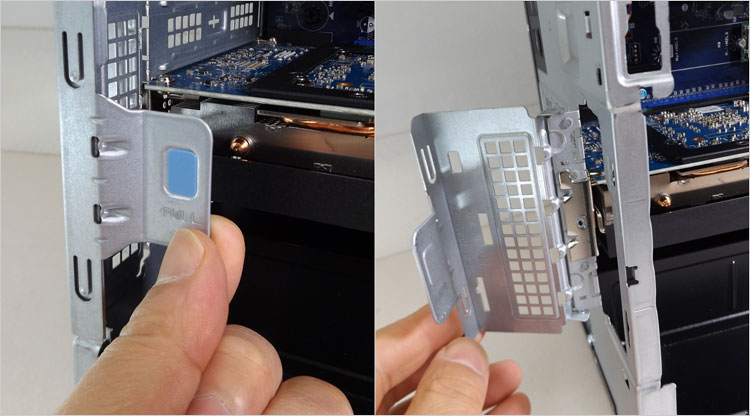 拡張カードの固定は工具レス