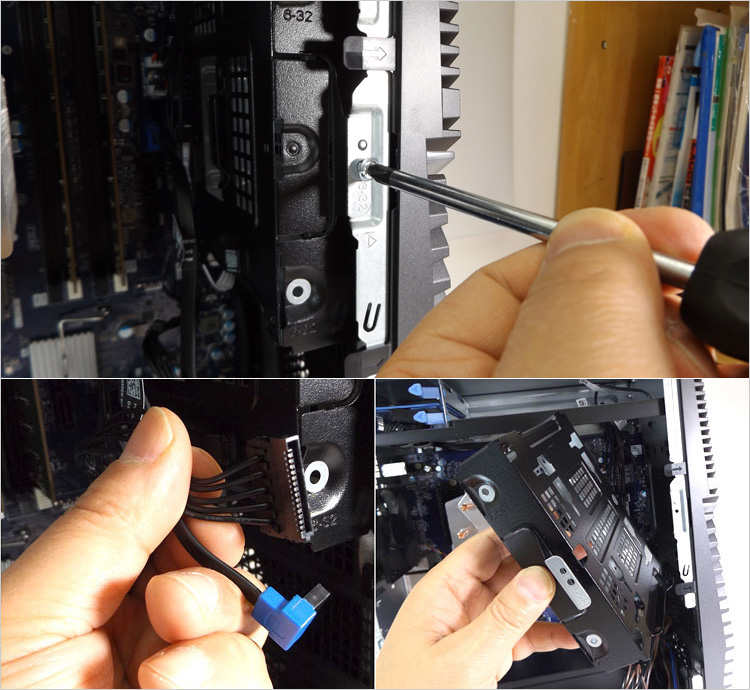 SATA電源とSATAケーブルは備え付け