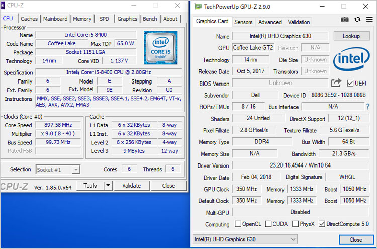 Core i5-8400のスペック