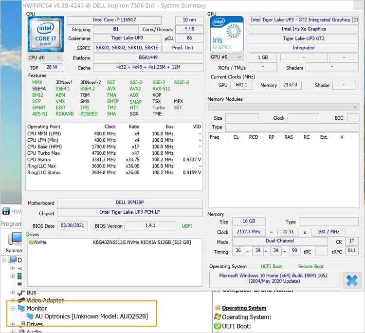 Inspiron 13（7306）2-in-1 スペック