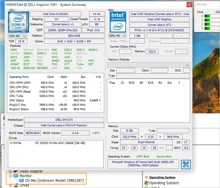 Inspiron 7391実機の構成ならびに、スペック詳細
