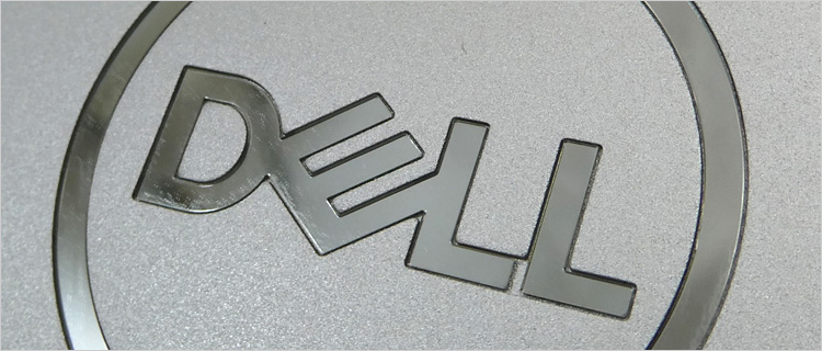 状態でクローム調のDELLロゴ