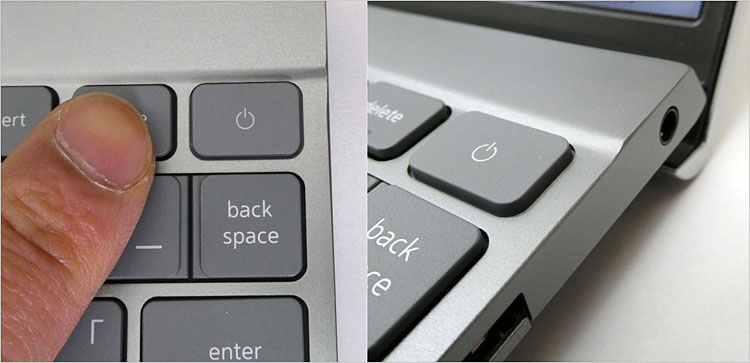 指紋認証リーダー統合の電源ボタンはオプション