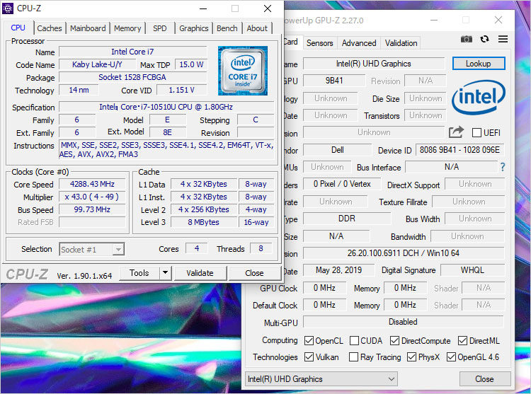 4コア実装、HTテクノロジーによって8スレッド動作Core i7-10510Uと、そのパフォーマンス
