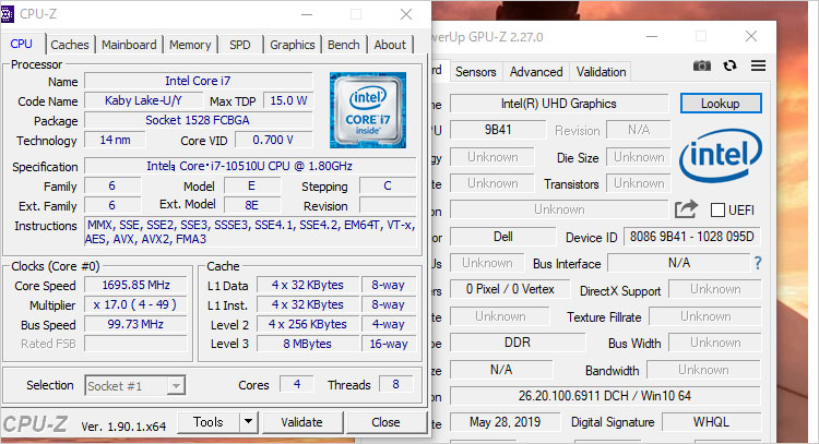 搭載したCore i7-10510