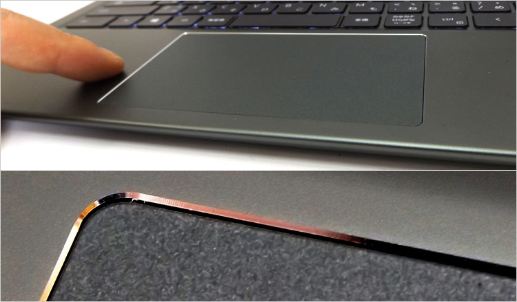 ダイヤモンドカット加工のタッチパッド