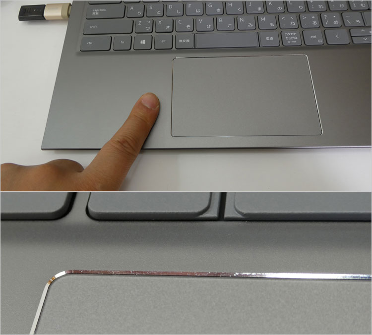 ダイヤモンドカット加工のタッチパッド