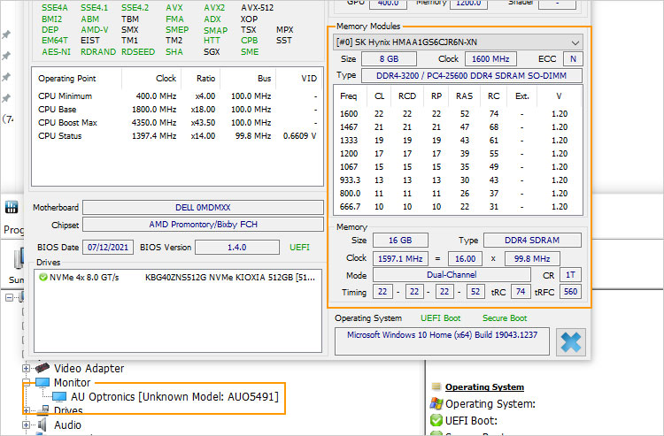 Inspiron 7415 2-in-1の構成情報