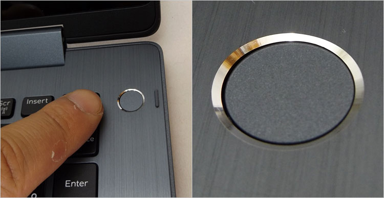 指紋認証リーダー（ Windows Hello対応）。