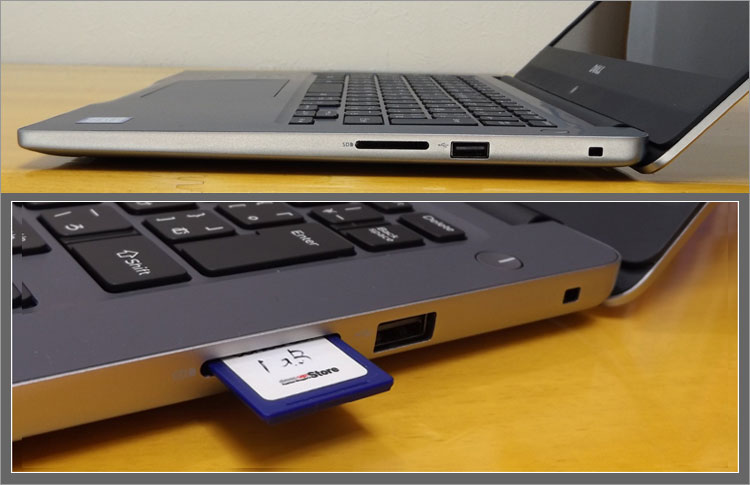 SDカードスロット（SD、SDHC、SDXC）