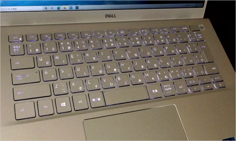 このInspiron 14（5402）のキーボードはDELLの他モデルでも流用されている汎用的なキーボード