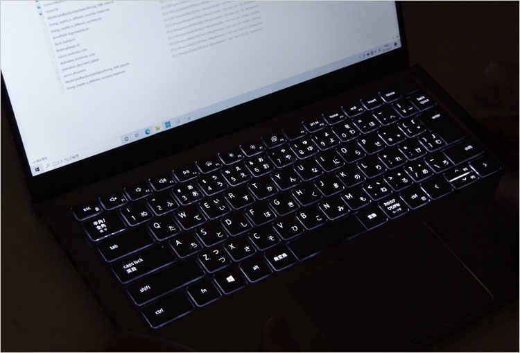 バックライト・キーボード