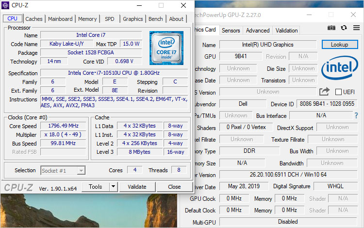 Inspiron14-5490に搭載しているCore i7-10510Uのスペック