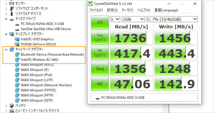 ウエスタンデジタル（SanDiskを傘下にしている）のSN520