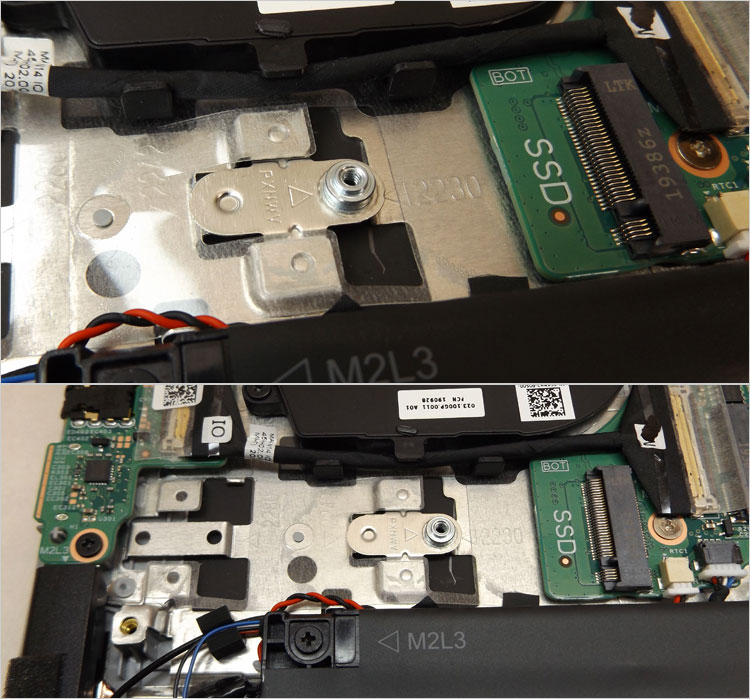 NVMe SSDを取り外し、スロットのみ