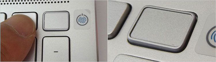 指紋認証リーダーと統合した電源ボタン