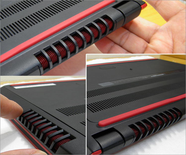 Inspiron 15 7000シリーズの3つの排気口