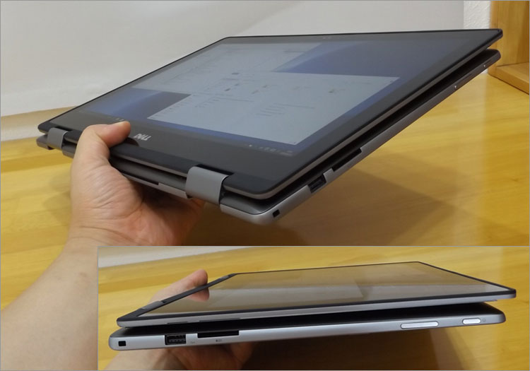 DELLロゴの位置を下にした持ち方