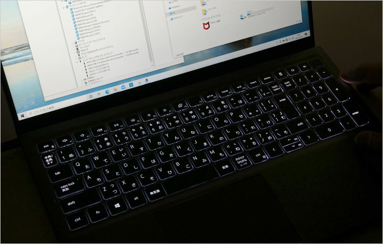 バックライト・キーボード機能を搭載