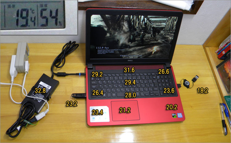 Inspiron 15（7559）の発熱温度のチェック