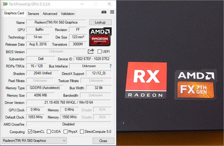 Radeon RX 560 4GB GDDR5