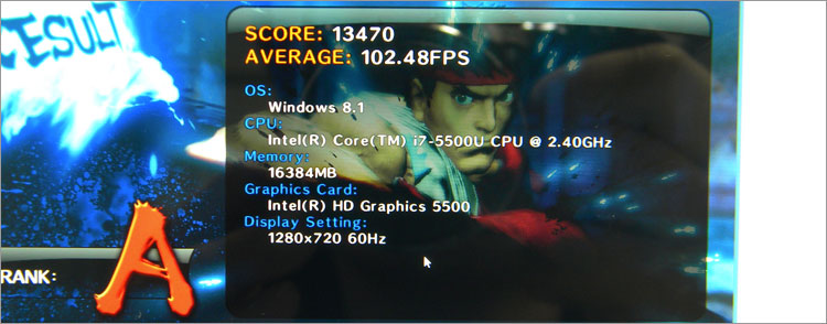 ストリートファイター4にてゲームパフォーマンス比較-Inspiron15 7000（7548）編